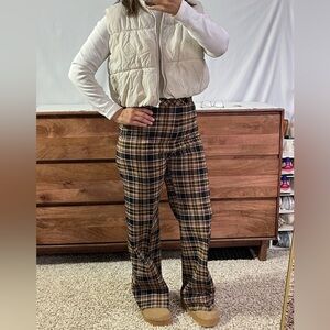 Haberdashery by Personal. Vintage pants. Size women’s 8 brown & tan plaid